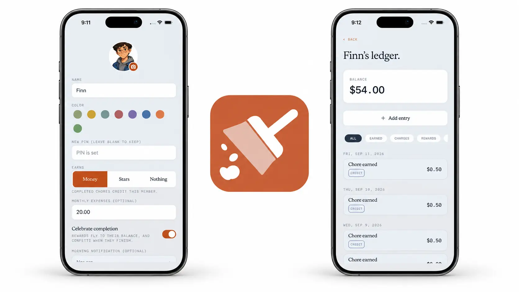 A Clear Ledger for Chore Earnings and Household Expenses